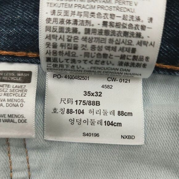 Levi's Jeans Mens 35x31 Blue Straight Leg 100% Cotton 550 Durable Denim Work - Picture 9 of 12